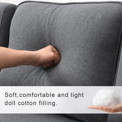 Sectional Modern Linen Couch with Console USB Ports