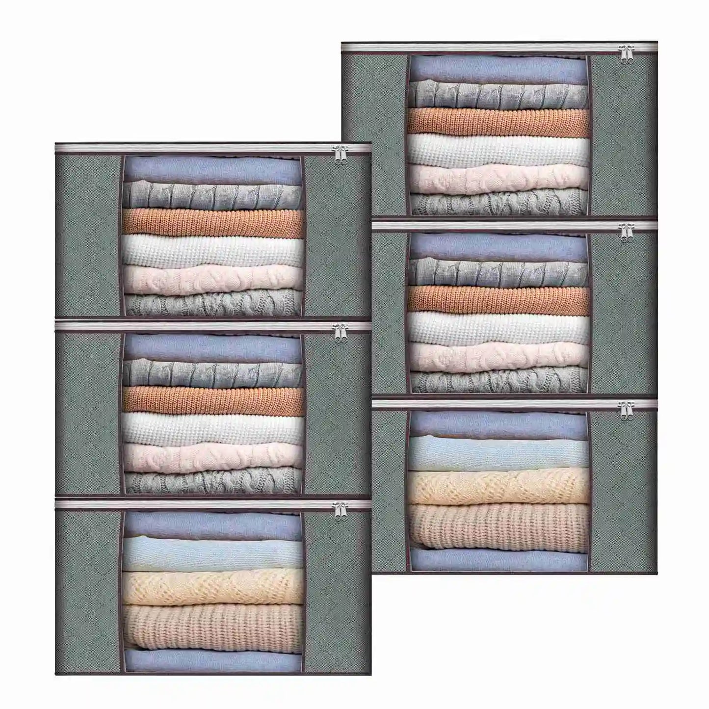 6pcs Large Storage Bag Clothes Storage Containers