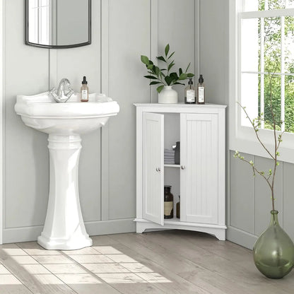 Corner Cabinet with Two Doors and Shelves