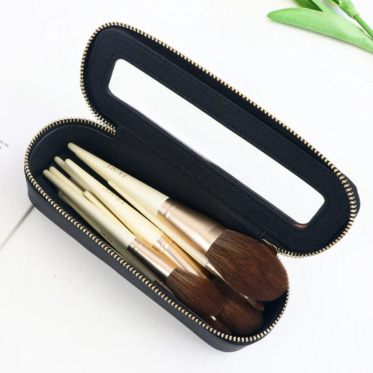 Customized leather toiletries accessory bag