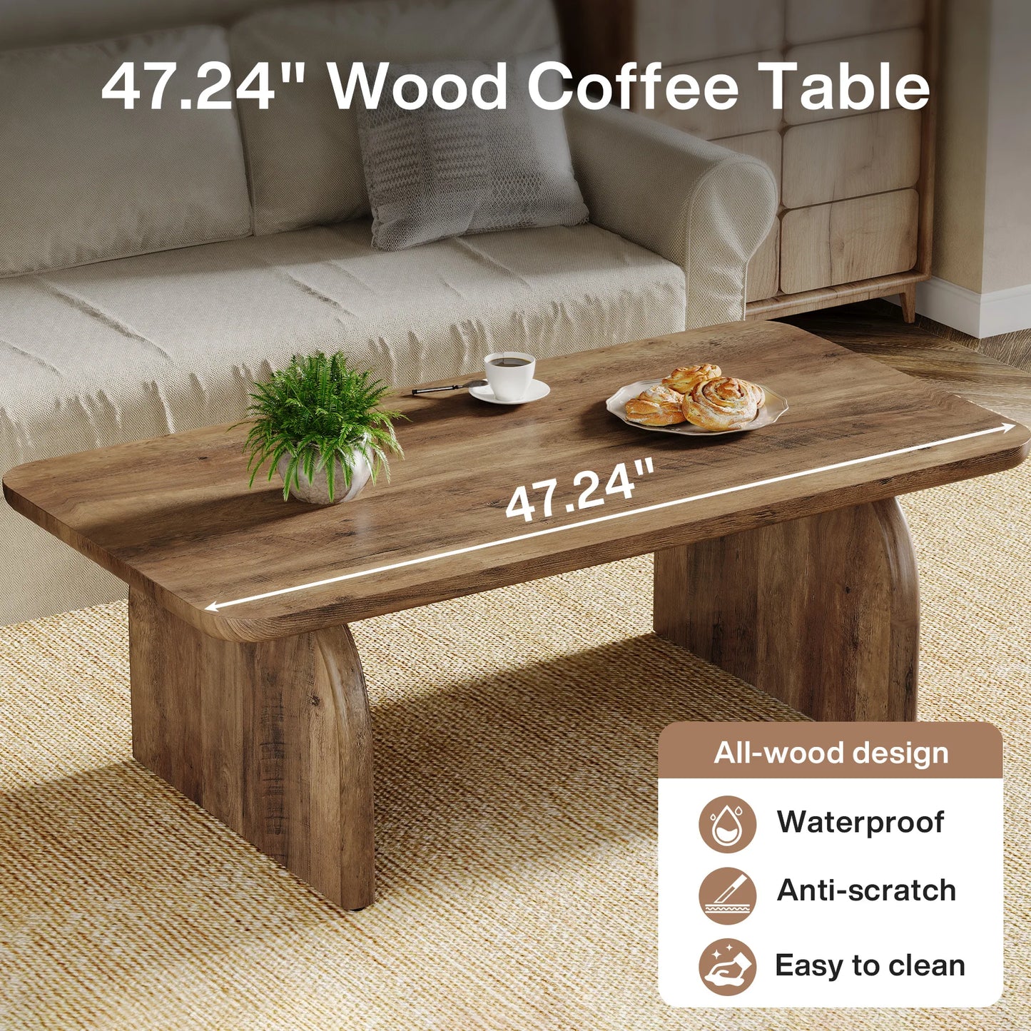 Farmhouse Rectangular Coffee Table