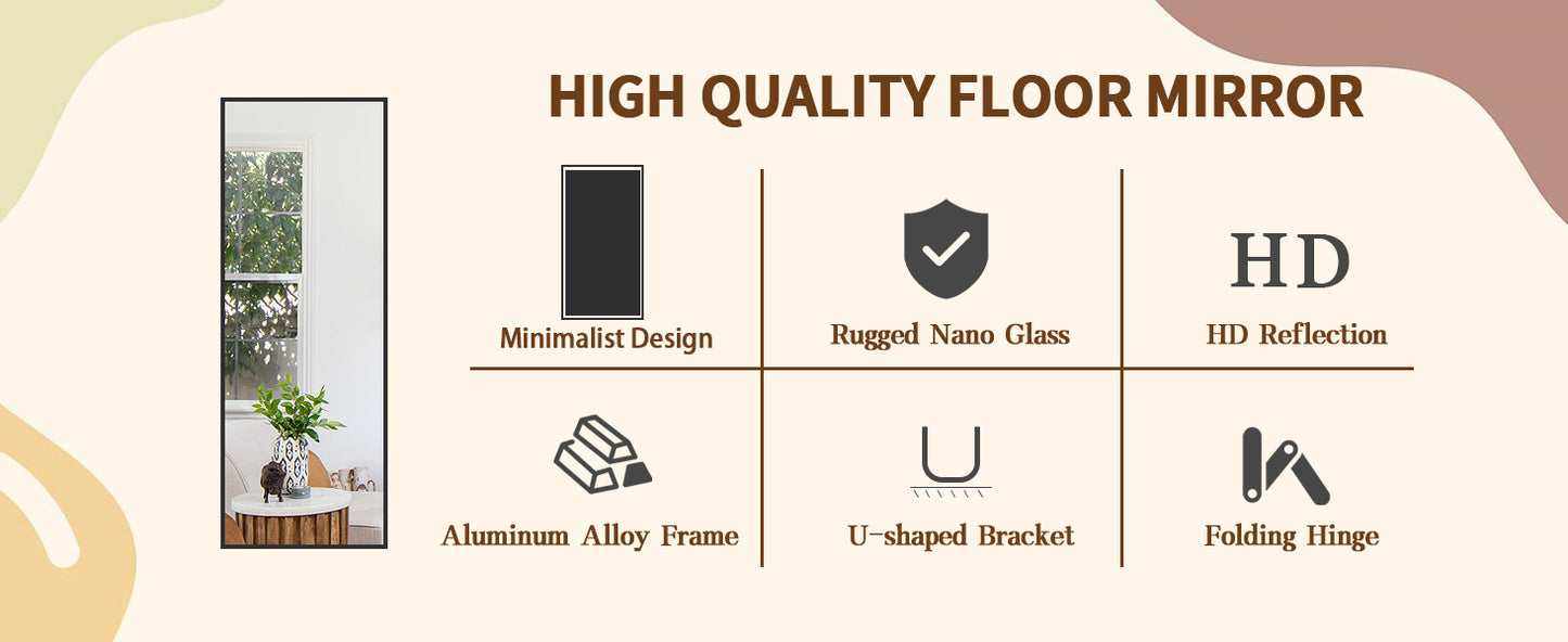 Floor Mirror Full Length Body Mirror with Stand